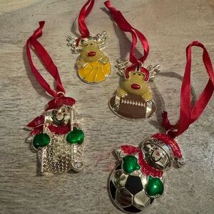 Cute Christmas Ornaments with red ribbon